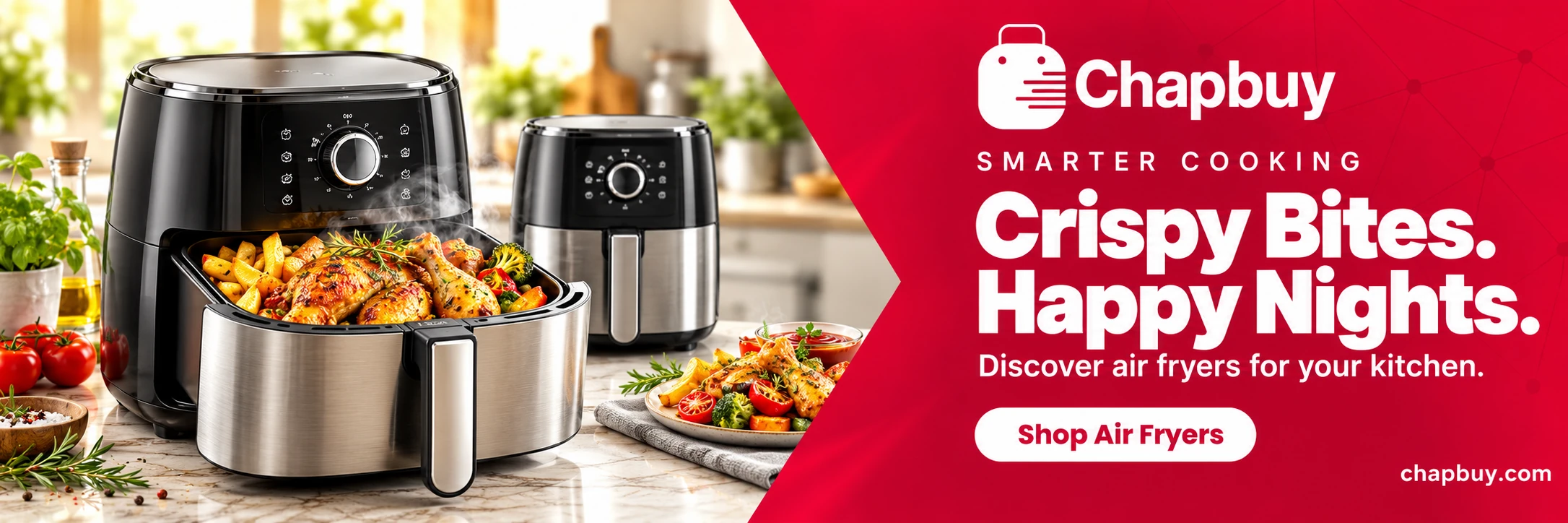 Crispy Bites. Happy Nights. Shop air fryers